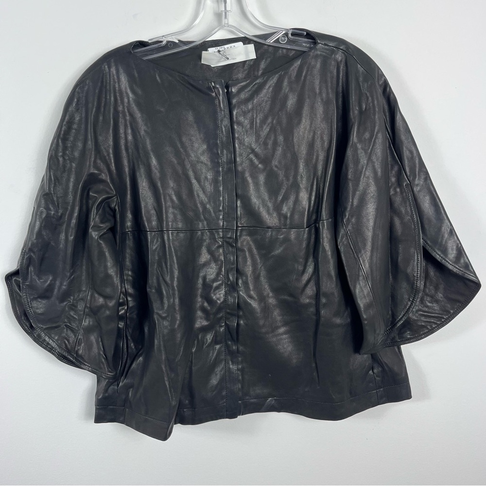 Thakoon Addition Rounded Shoulder Zip Front Leath… - image 2